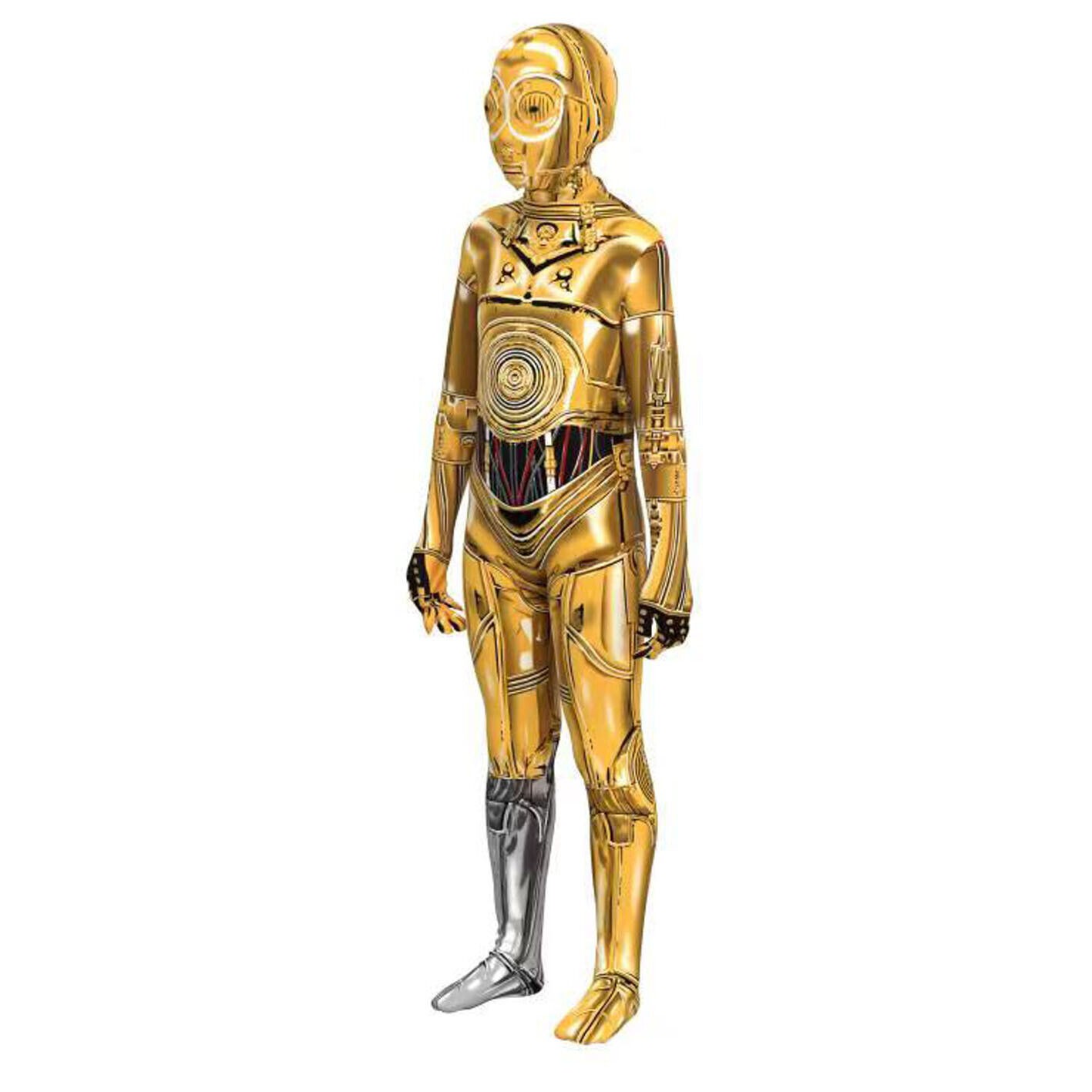 Star Wars C-3PO Mask Jumpsuit Halloween Adult Kids Bodysuits Masquerade Zentai