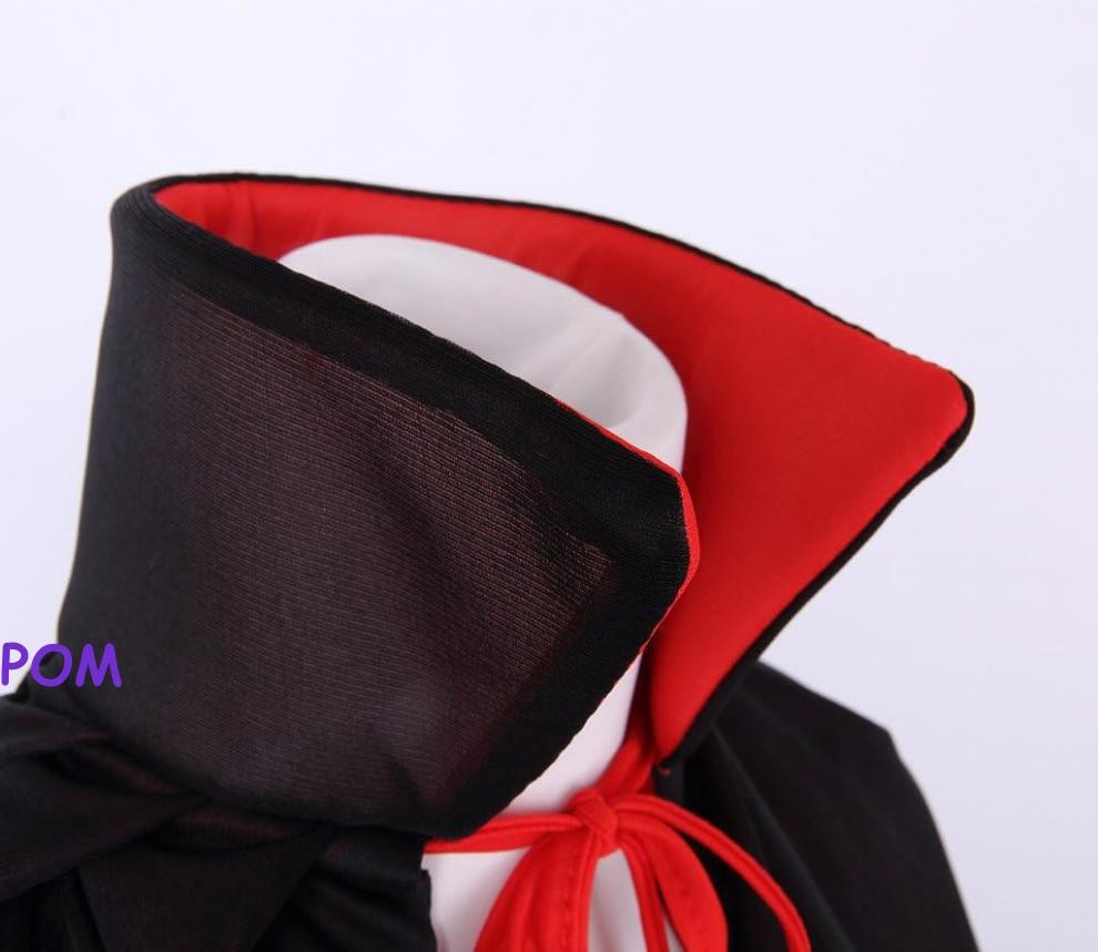 Double-Sided Stand Collar Cloak Reversible Cape Halloween Party Cosplay Costume