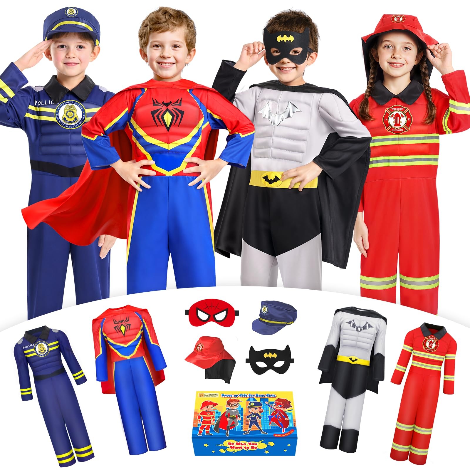 Jeowoqao Costumes for Kids Boys Dress up Clothes for Role Play, Boys Muscle C…