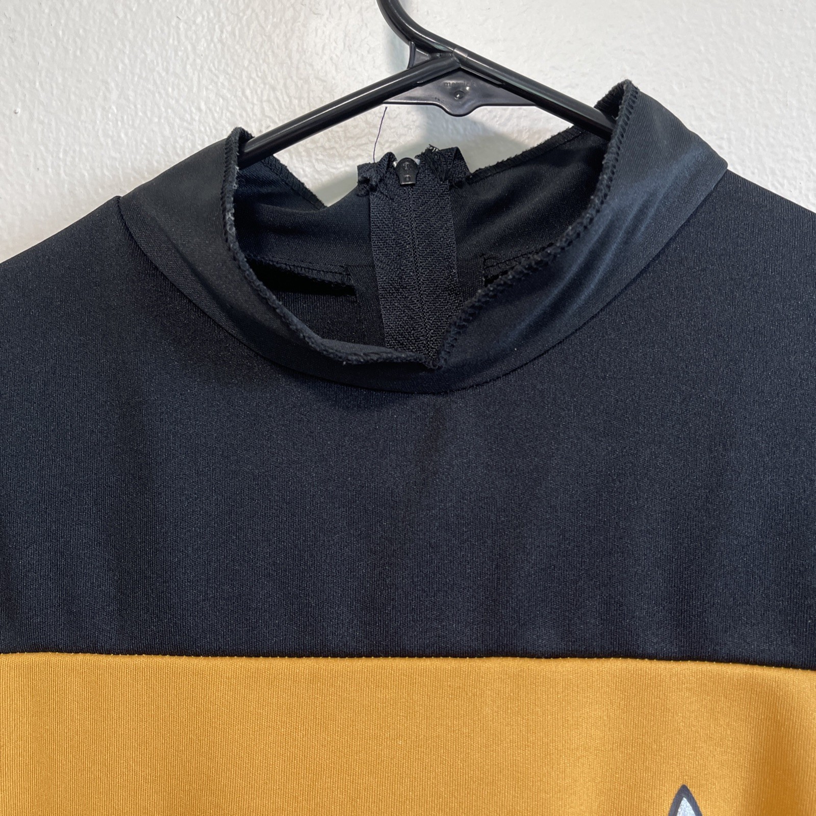 Star Trek Gold Black Uniform Shirt Mens Large Kirk Costume Rubies USA Made EUC