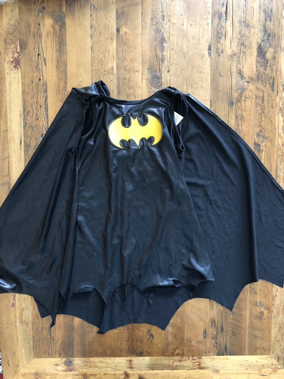 Batgirl Costume Girls Size Small (6) Black Dress & Cape 1 Piece Rubies Halloween