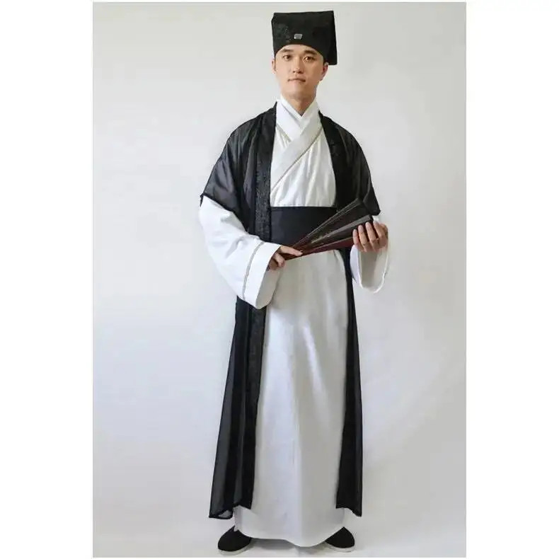 Chinese Scholar Costume Hanfu National Tang Costume Men Robe Costume Dance Dress