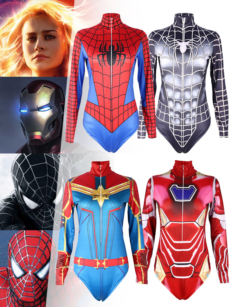 Cosplay Superhero Spider-Man Swimsuit Jumpsuits Women Bodysuit Costume Halloween