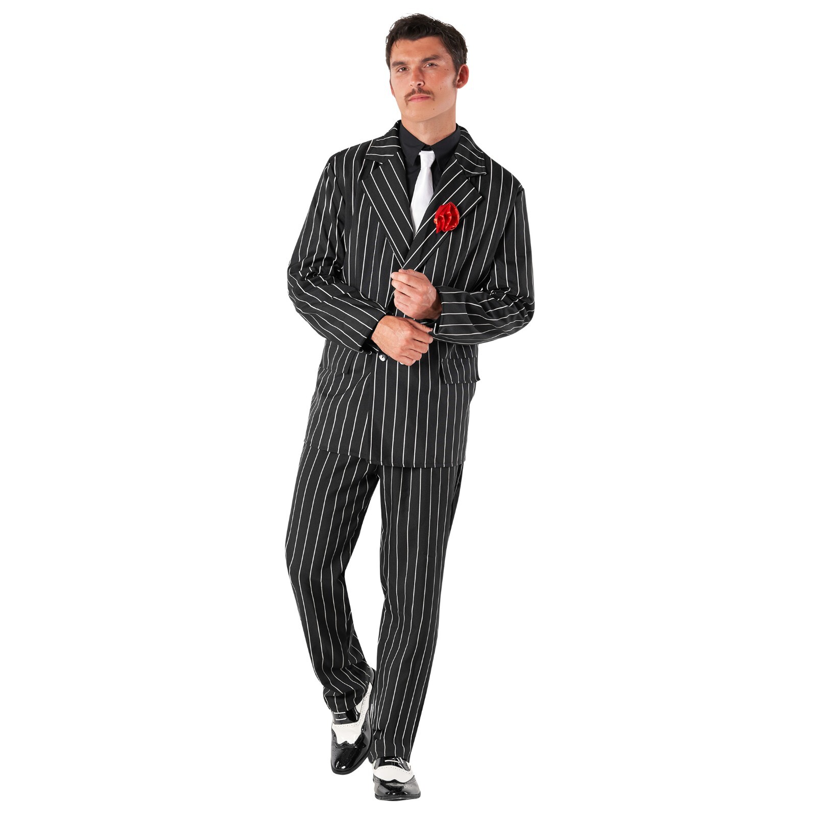 Men`s 1920s Gangster Suit Costume 20s Mafia Boss Mobster Halloween Suit L XL