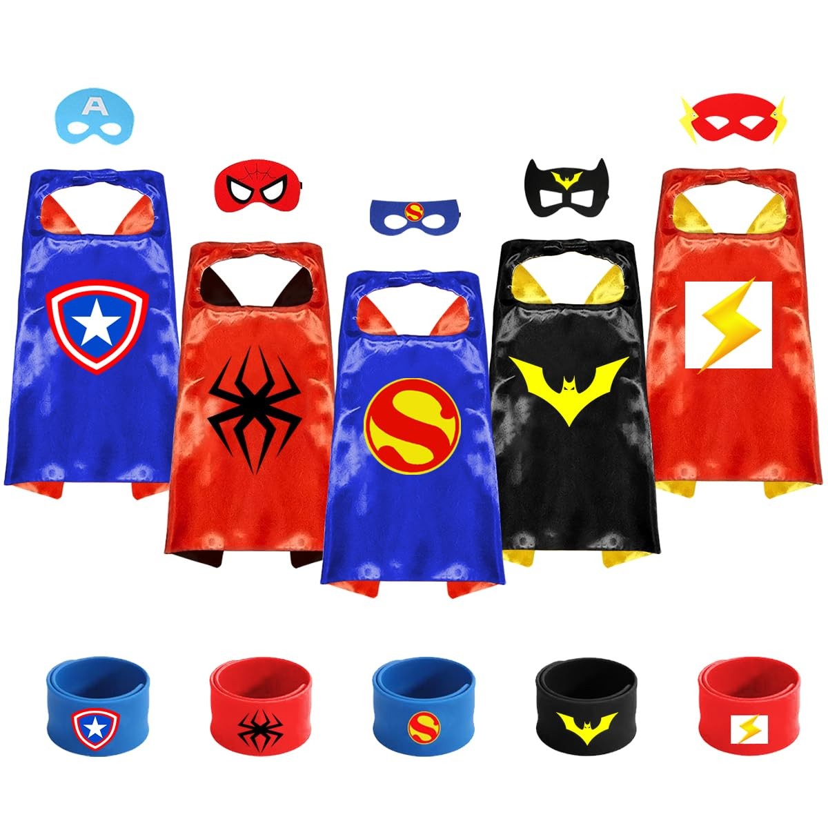 Fera Superhero Capes with Mask and Wristbands for Kids Toys 3-10 5set-1