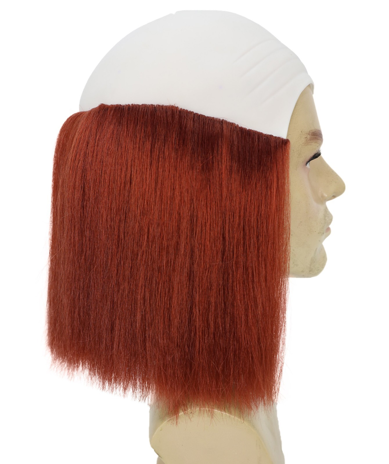 Adult Bald Deluxe Silly Boy Auburn Wig Comical Bald Cap with Hair Tufts