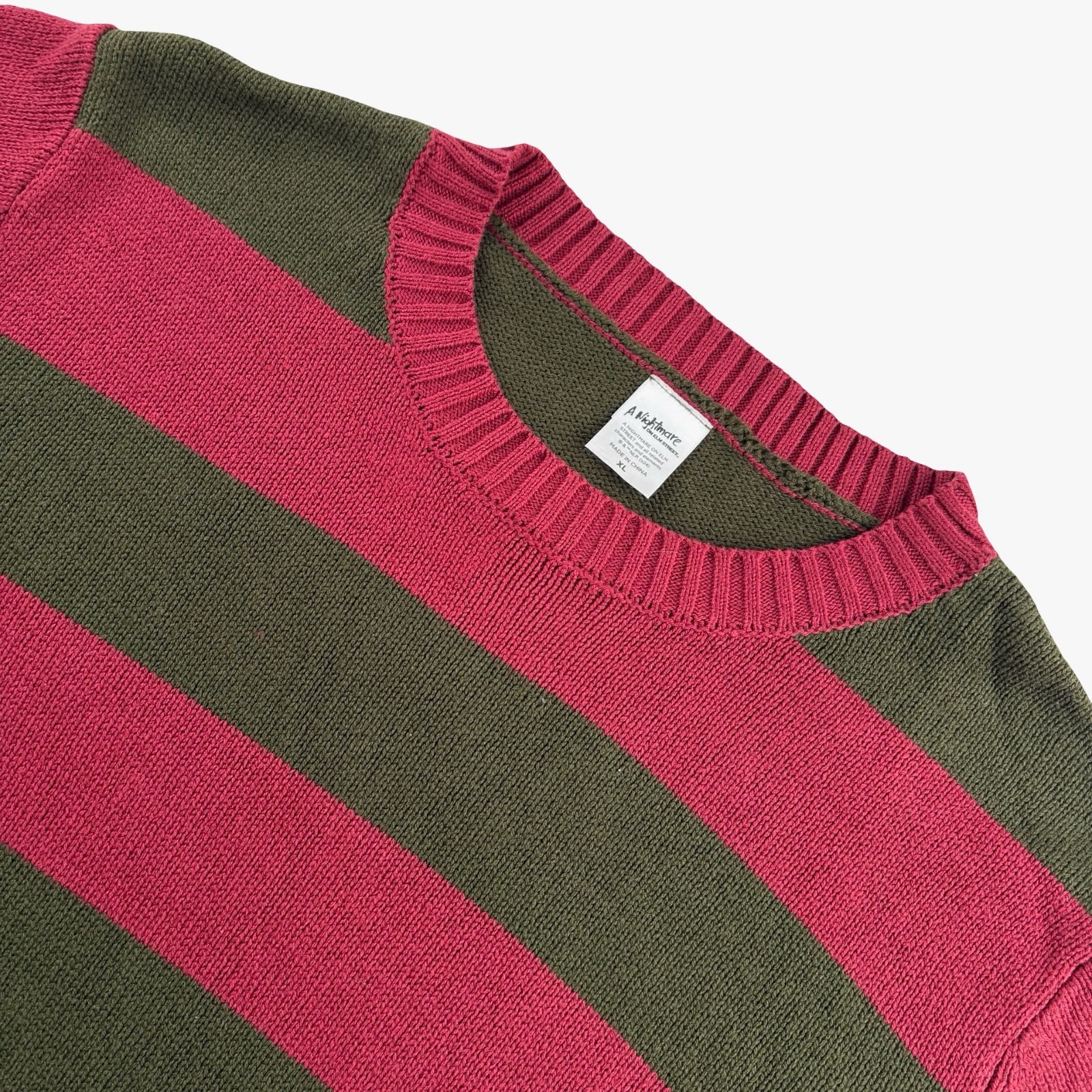 Spirit Nightmare on Elm Street Freddy Cotton Blend Striped Sweater Multi • XL