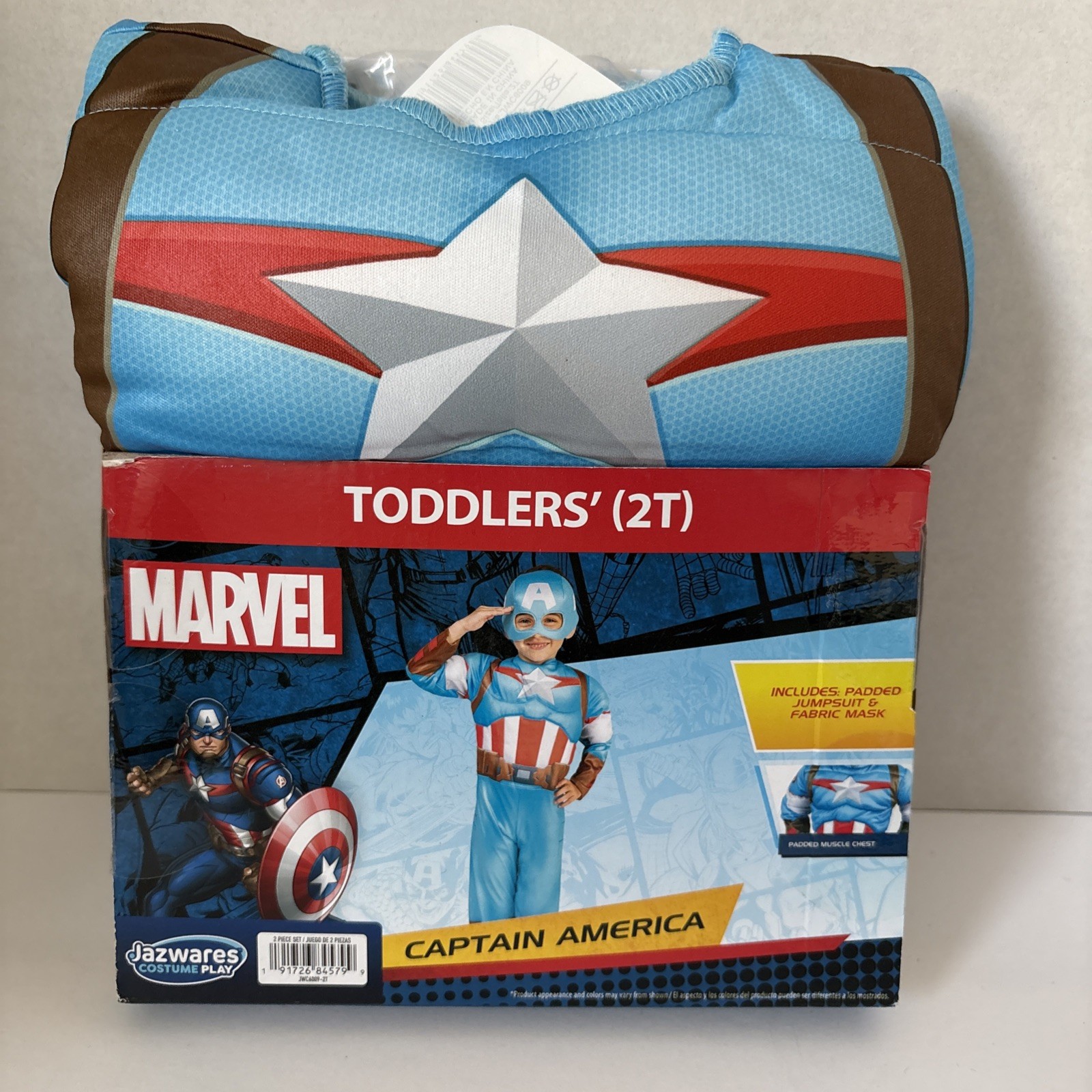Captain America Marvel Toddler Halloween Dress Up Costume Size 2T