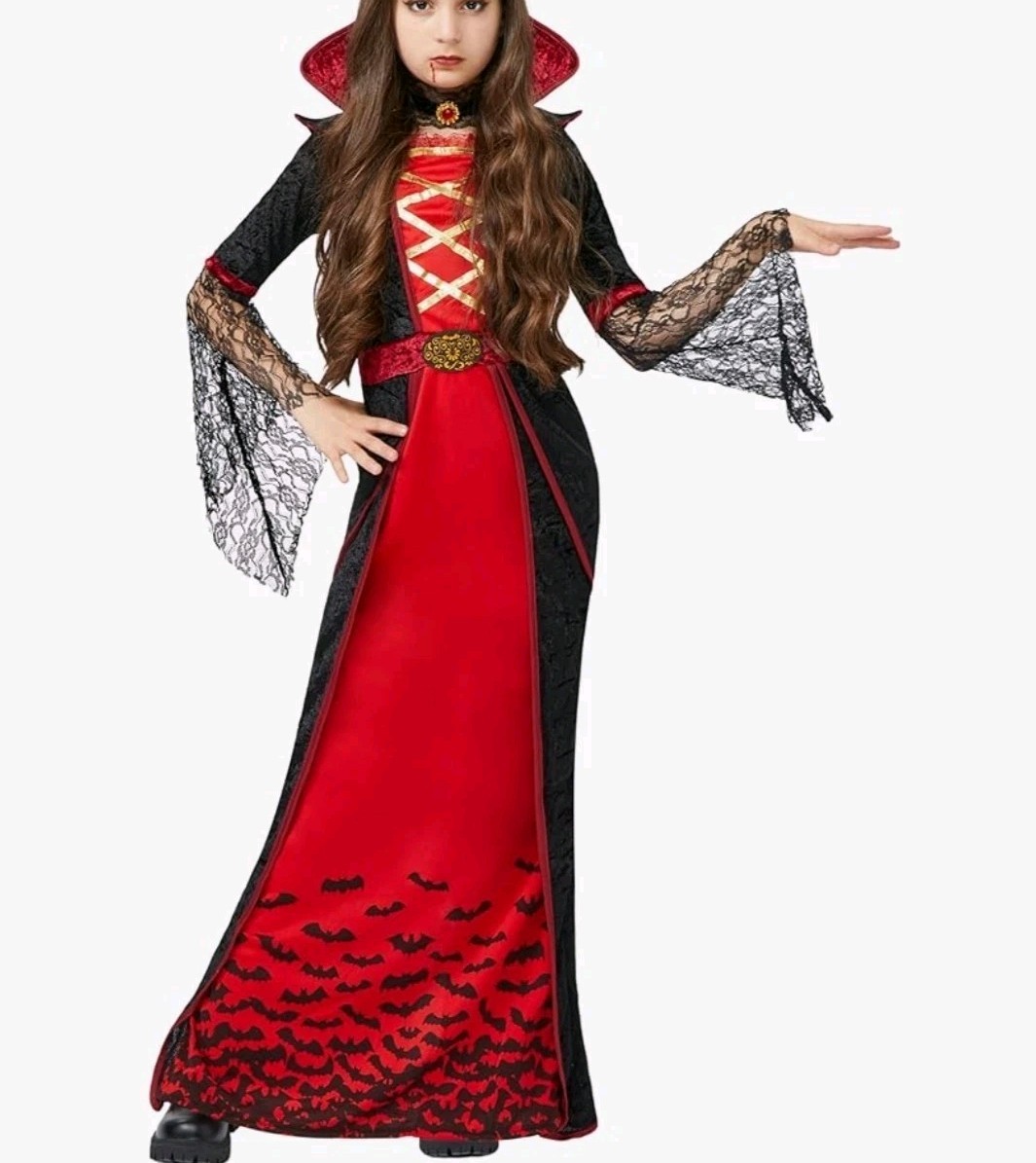 Spooktacular Creations Girl L Gothic Red Victorian Vampire Halloween Costume