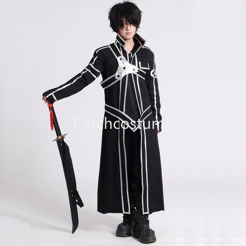 Anime Sword Art Online SAO Kazuto Kirigaya Kirito Cosplay Costume Halloween Suit