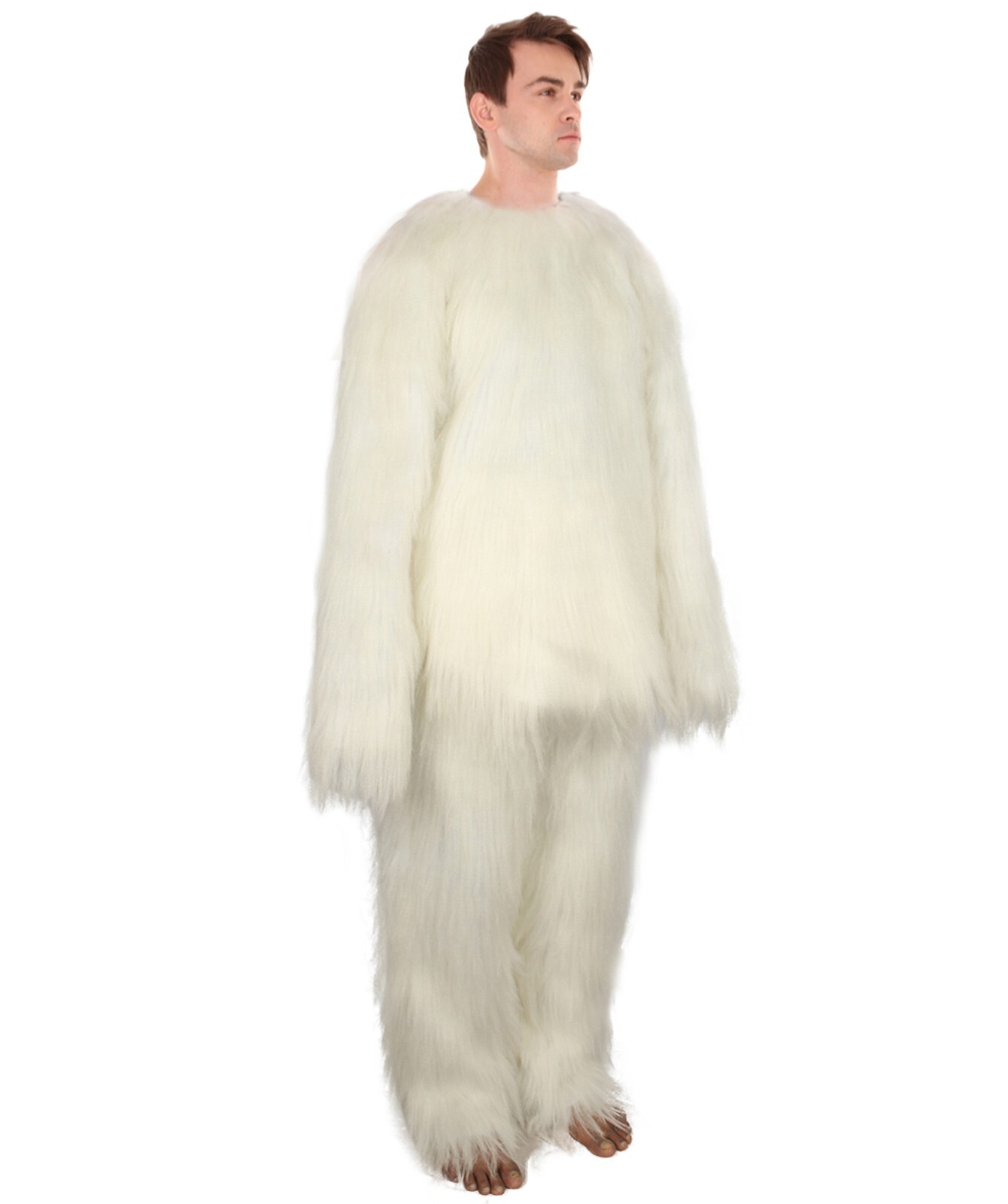 Furry Dog Collection | Men’s White Spiked Furry Dog Costume with Tail HC-1687