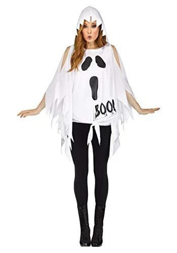 Fun World Glitter GHOST PONCHO Womens Halloween Costume One Size 4-14 #27