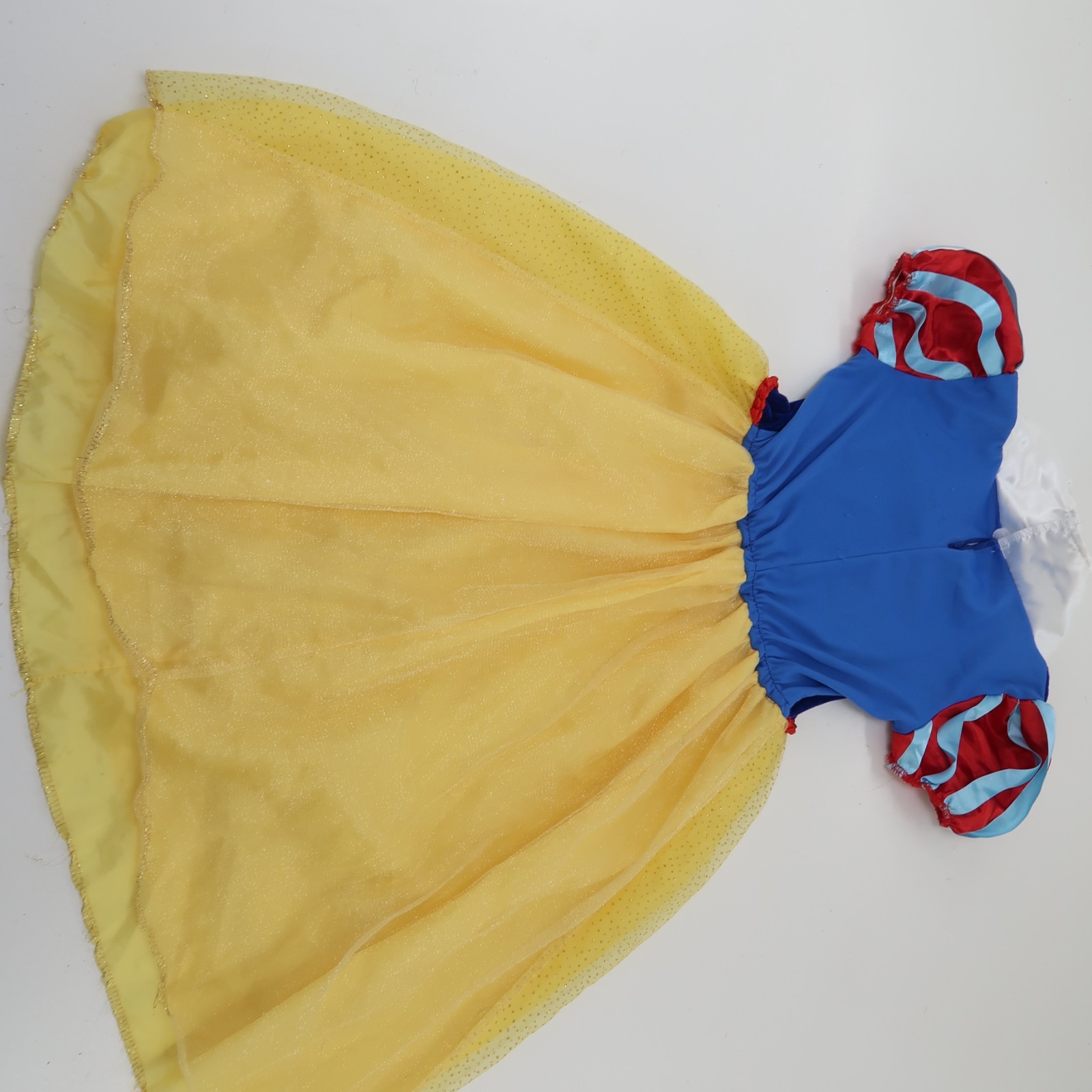 Disney Snow White Girls Costume Dress Up M 7-8 Blue Yellow Halloween Costplay
