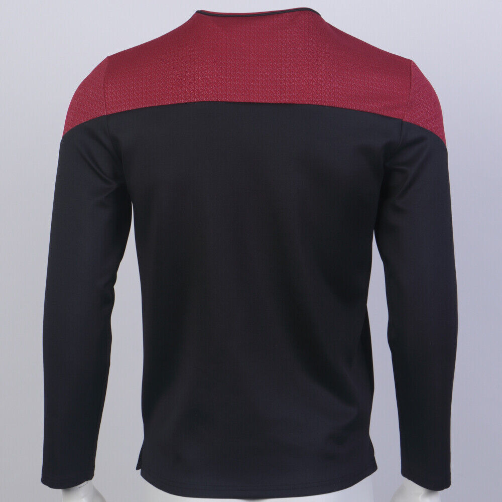 For Picard 2 Commander Red Uniform Starfleet Gold Blue Tops Male Shirts Costume