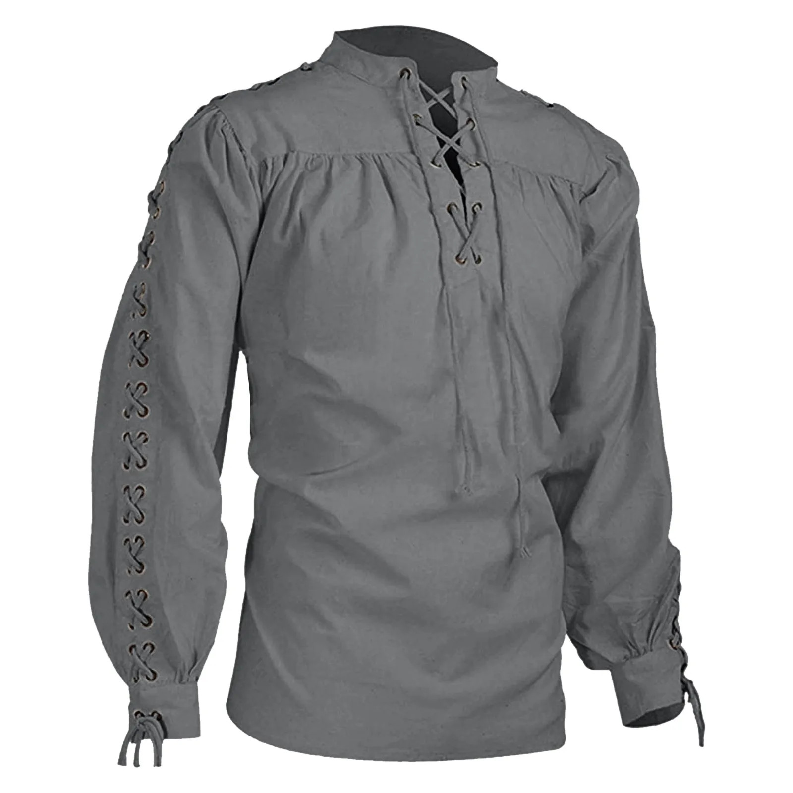 Shirts Men Costume Gothic Clothes Men Vintage Shirt Ruffle Neckline