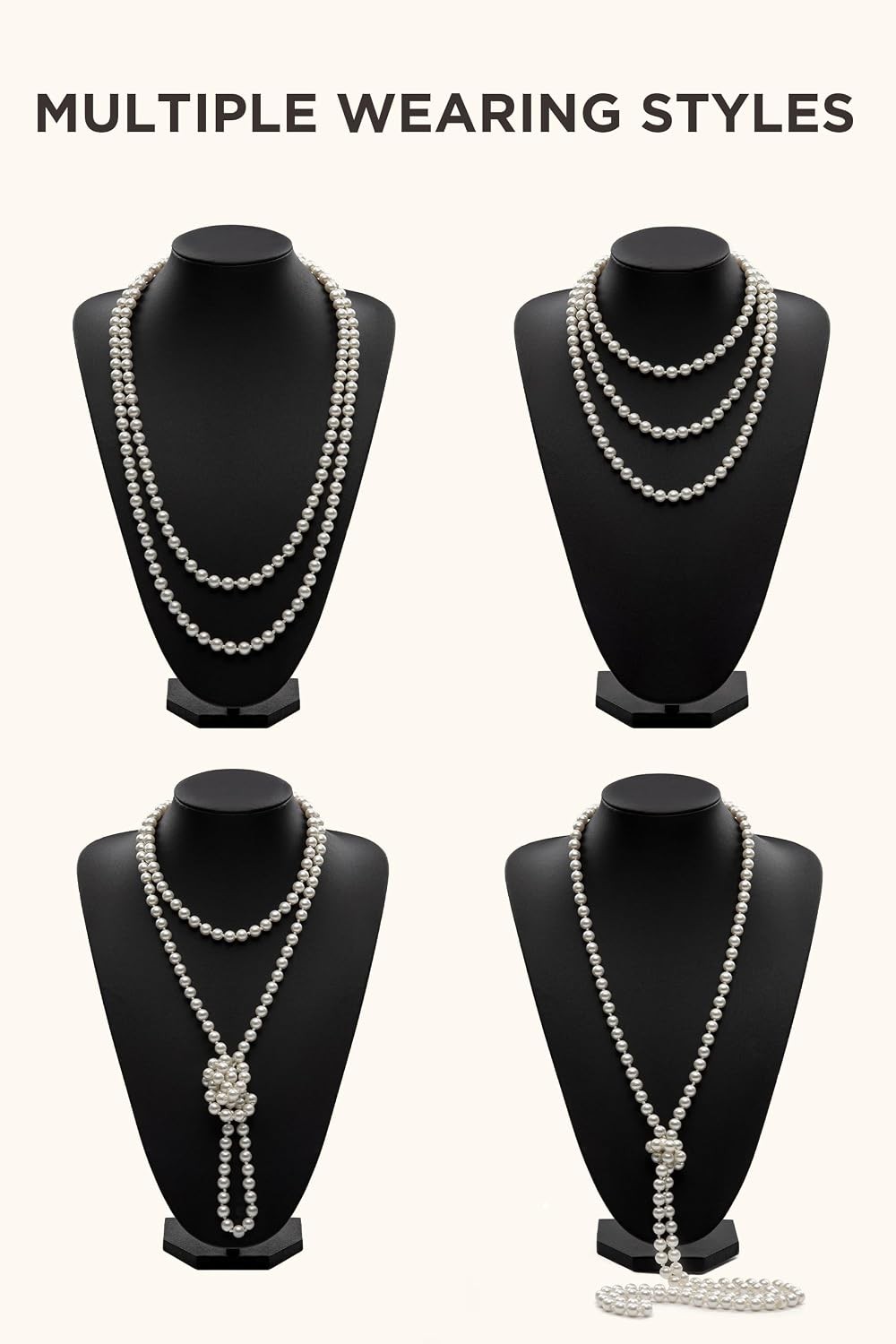 1920s Flapper Accessories Great Gatsby Costume Set Headband Pearl Necklace
