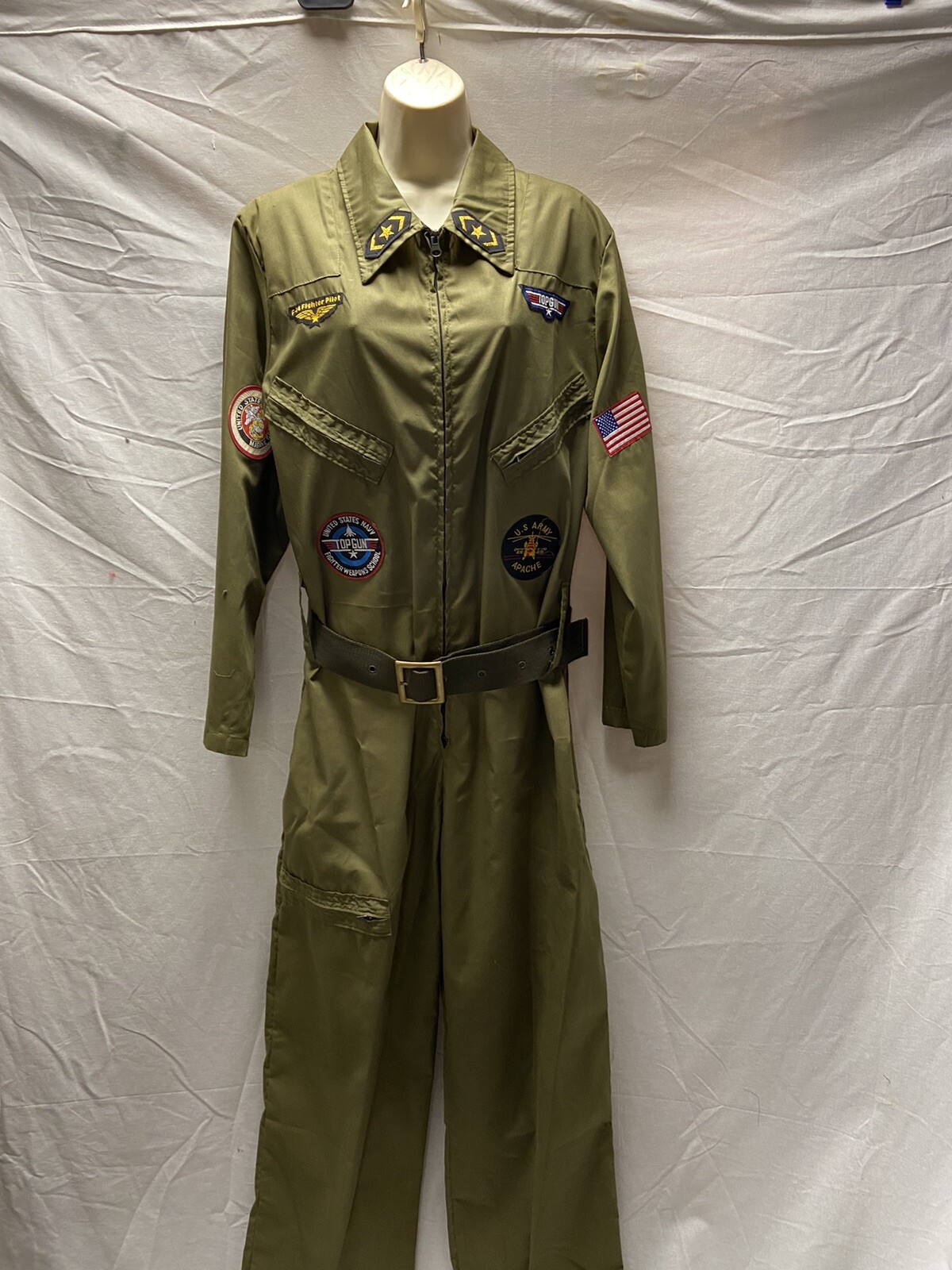 Top Gun Wingman jumpsuit Men’s Olive flight suit L, XL, 1X