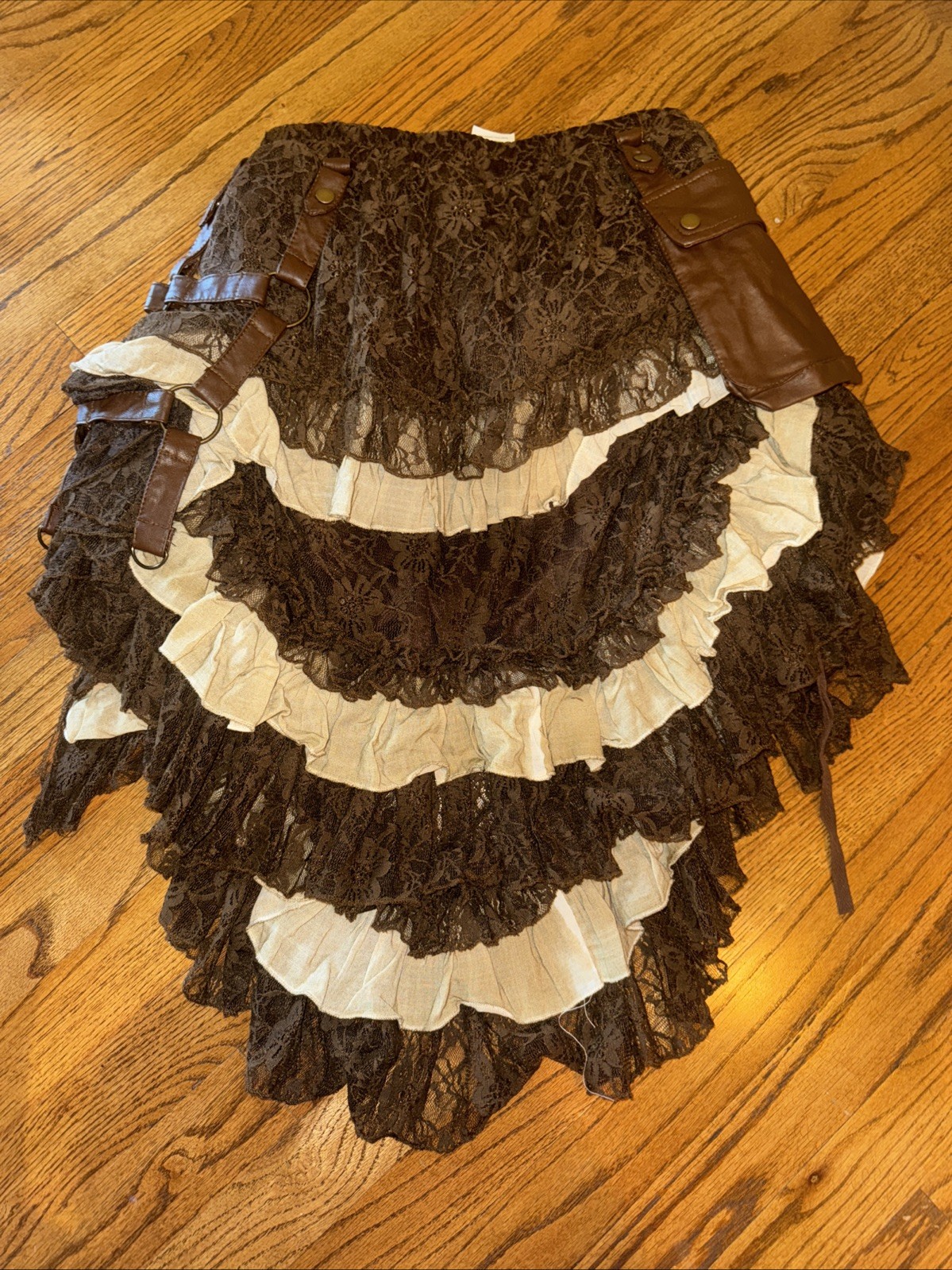 Spirit Halloween Steampunk Skirt Ruffled Layered Size Adult S/M