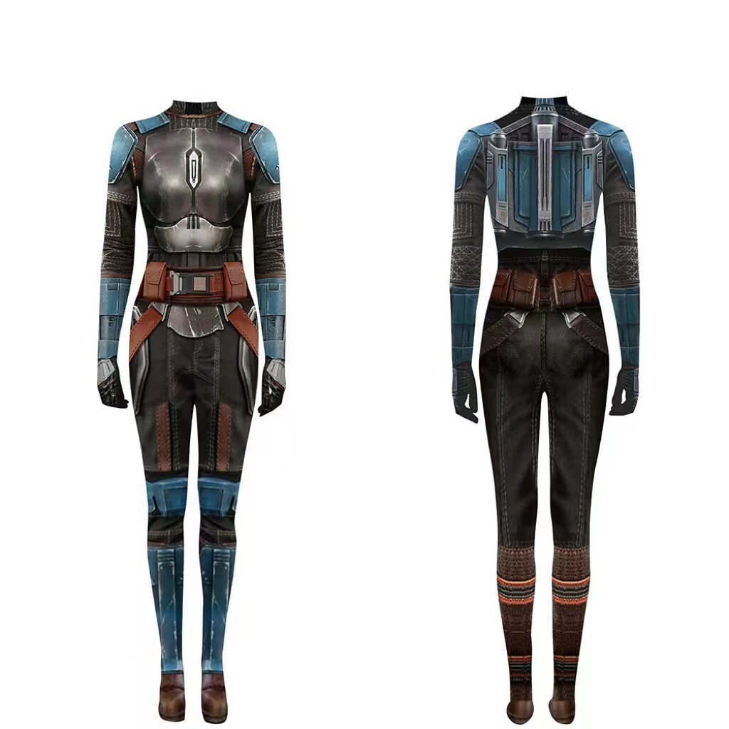 Bo Katan Kryze Cosplay Costume Women’s Jumpsuit Bodysuit Mask