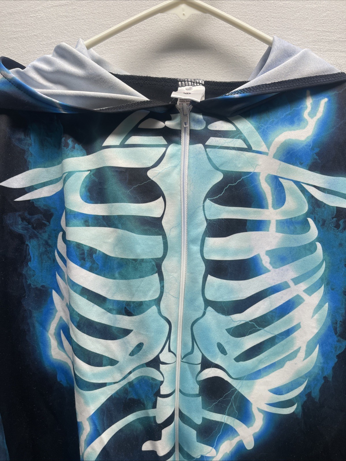 Morph Costumes XL Skeleton Halloween Cosplay with Hood Spooky Storm Bodysuit