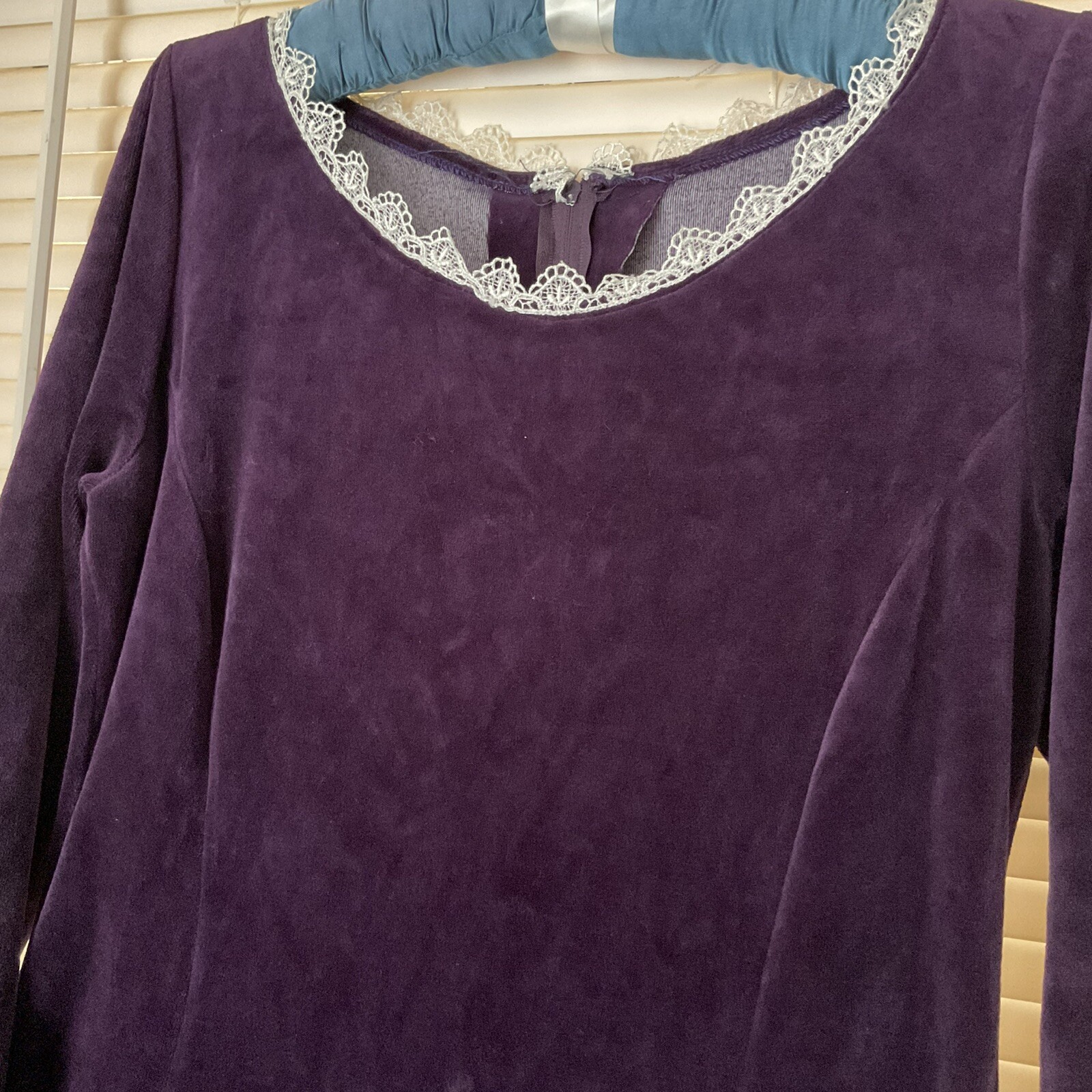 Costume Long Dress Women Velvet Purple Cotton Blend Sz S/ M Made In USA