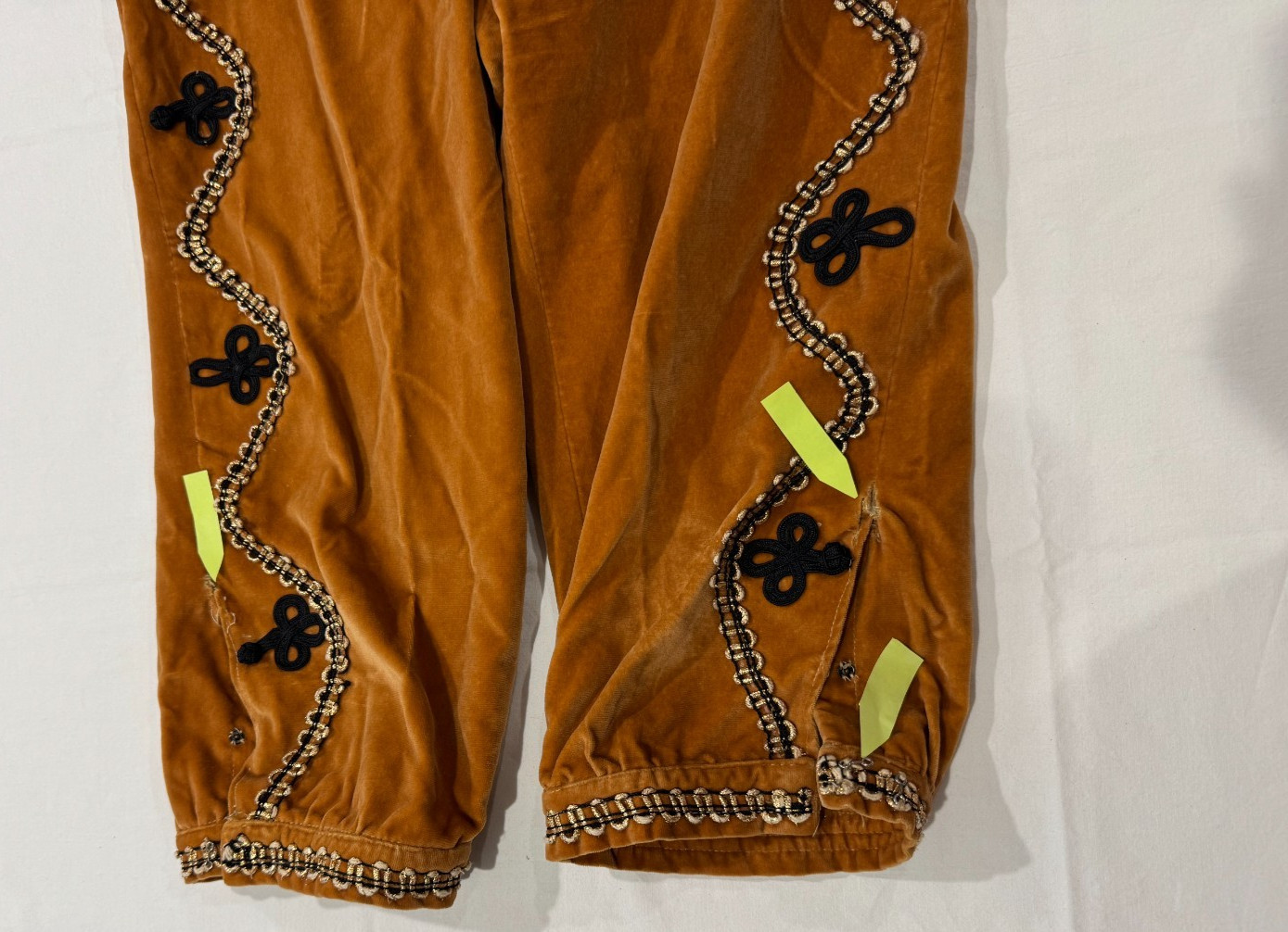Velvet Unisex Festival Pants Brocade Trim 32 Waist Knickerbockers Cosplay READ