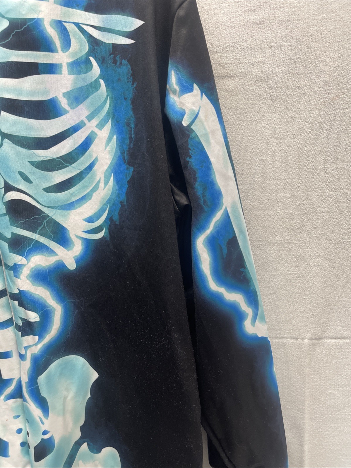 Morph Costumes XL Skeleton Halloween Cosplay with Hood Spooky Storm Bodysuit