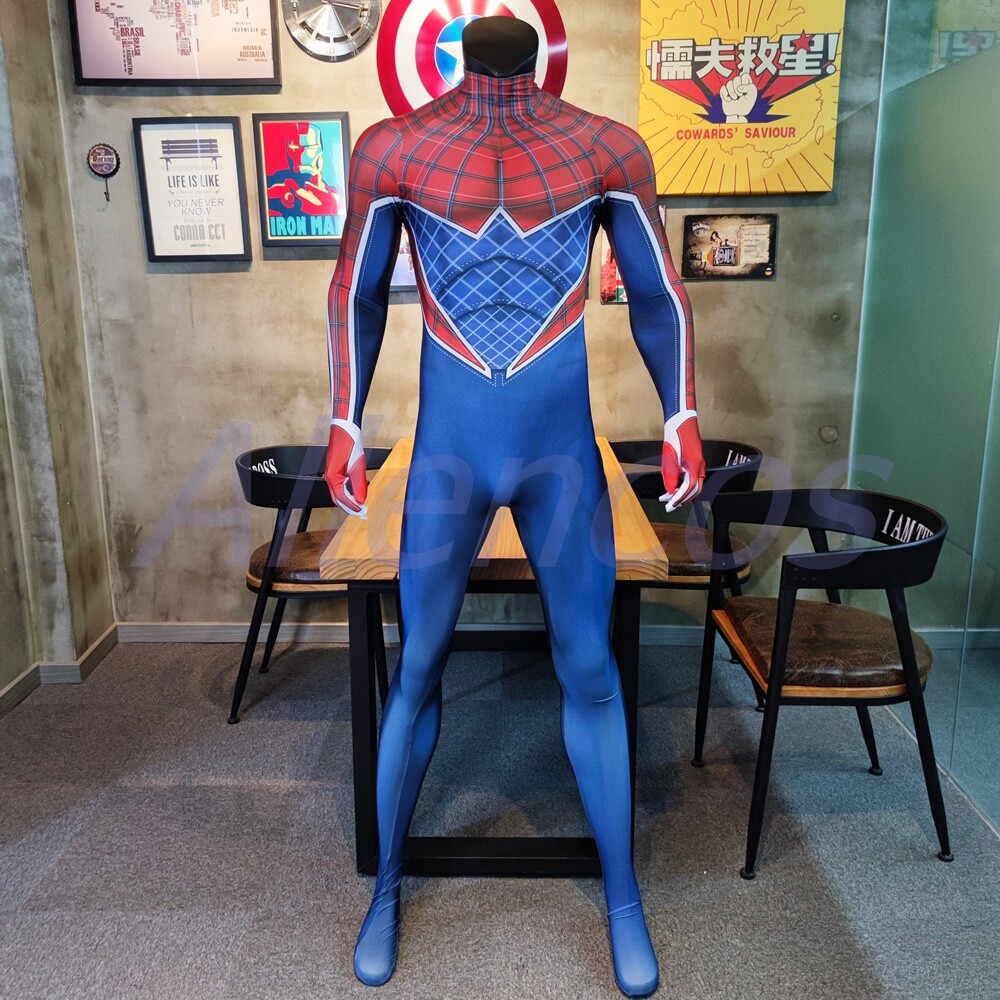 PS4 Spider-Punk Jumpsuit Spider-Man Costume Cosplay Suit For Kids Adult