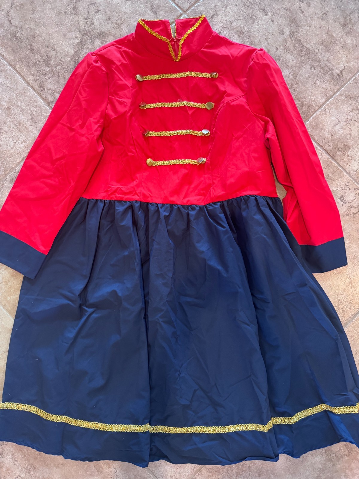 WOMEN’S NUTCRACKER TOY SOLDIER ROYAL GUARD COSTUME RED BLUE GOLD DRESS SIZE 3XL