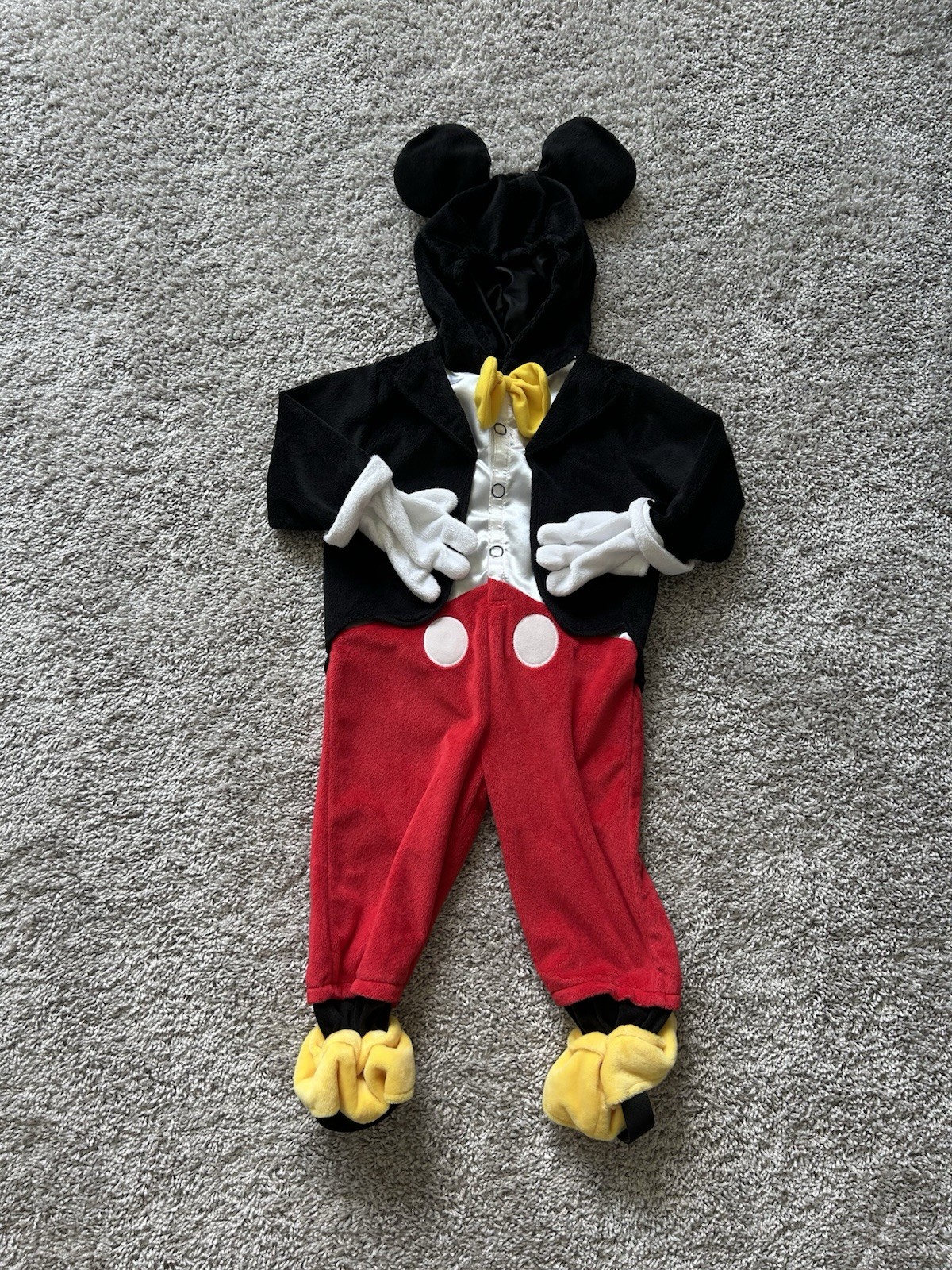Disney Mickey Mouse Halloween Costume Size 12-18 Months Hooded One Piece