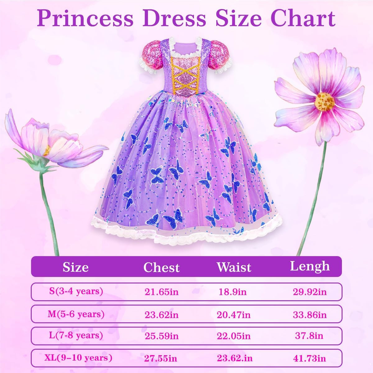 Princess Dresses for Girls – Light up Princess Costume for Little Girl, Hallowee