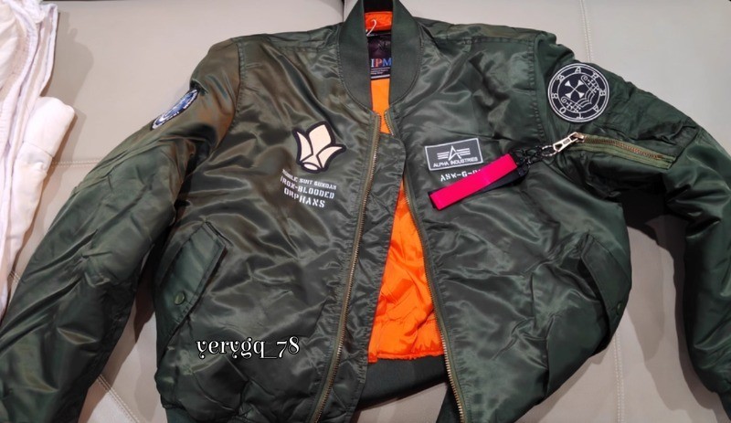 Gundam Mikazuki Augus Flight Jacket Coat Casual Embroidered Zip Costume Tops NEW