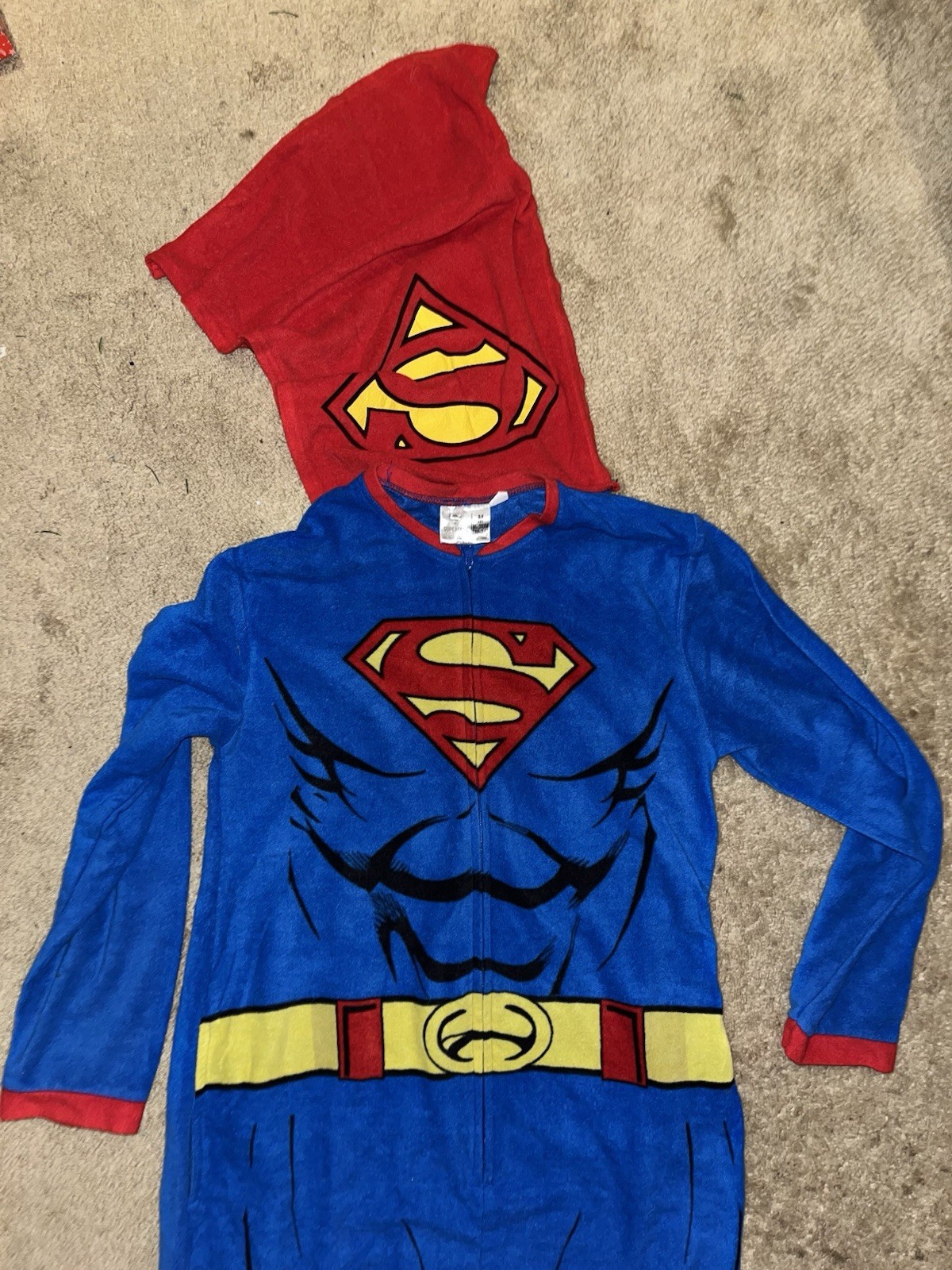 Superman Men’s Jumpsuit Costume Size M Blue Red Yellow 100% Polyester