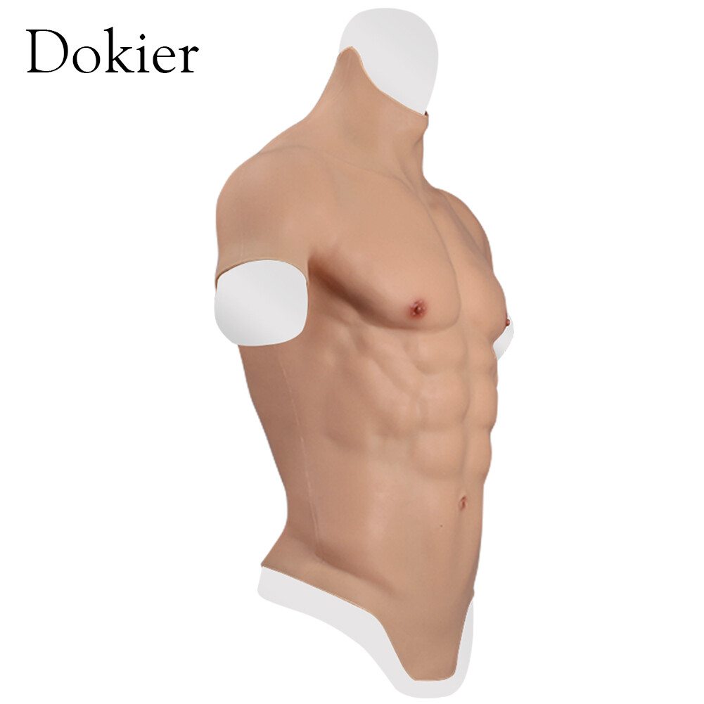 Dokier Realistic Silicone Fake Male Chest Abdominal Muscle Simulation Vest Suit