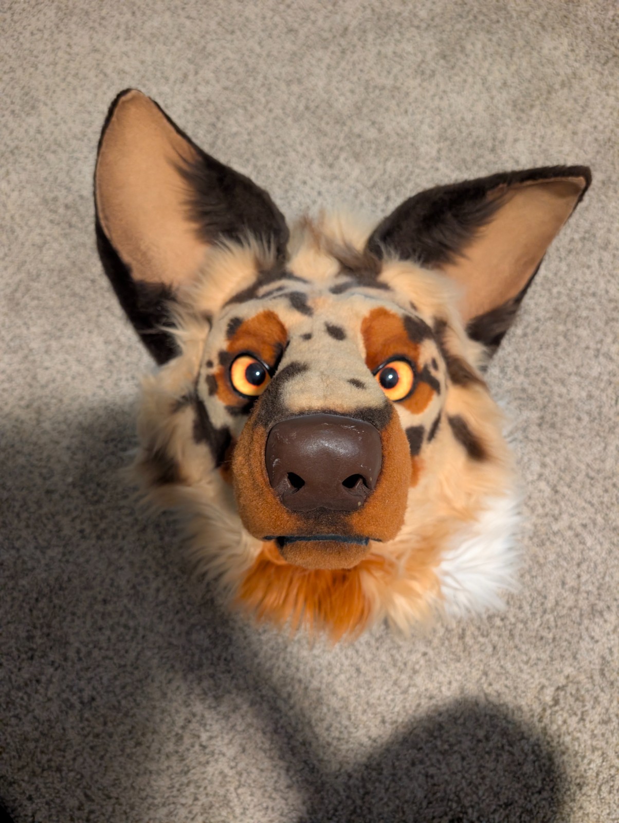 African Wild Dog Fursuit Head + Tail + 8 Art Pieces — Painted Dog Cosplay Suit