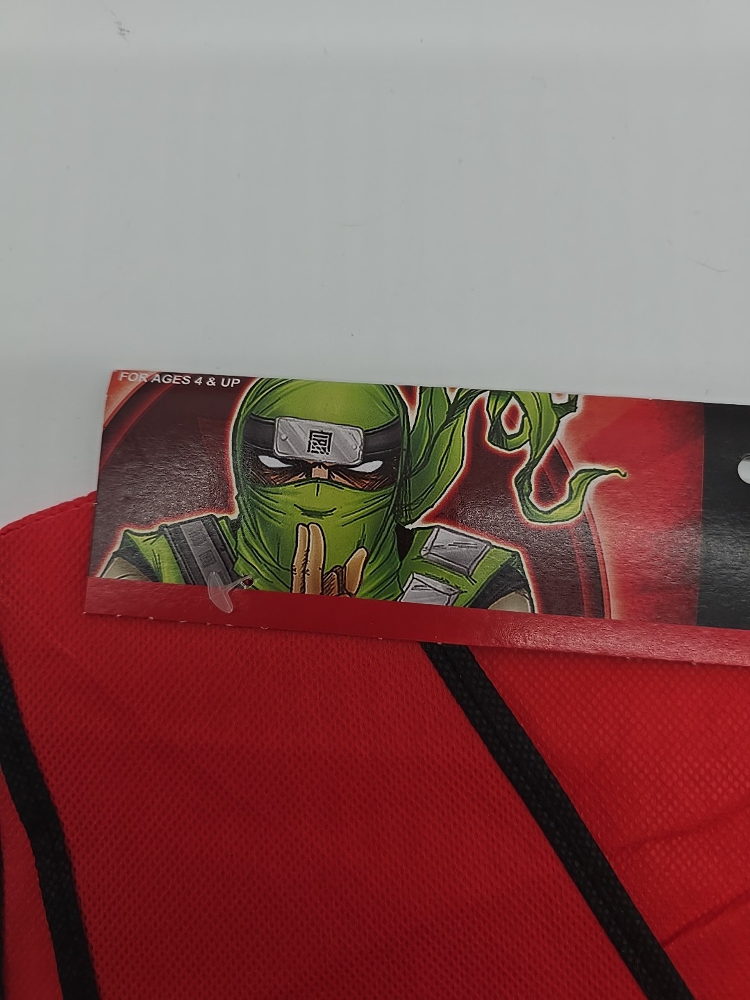 CHILDREN’S NINJA VEST BLACK/RED AGES 4+ NEW Halloween Costume. #36771