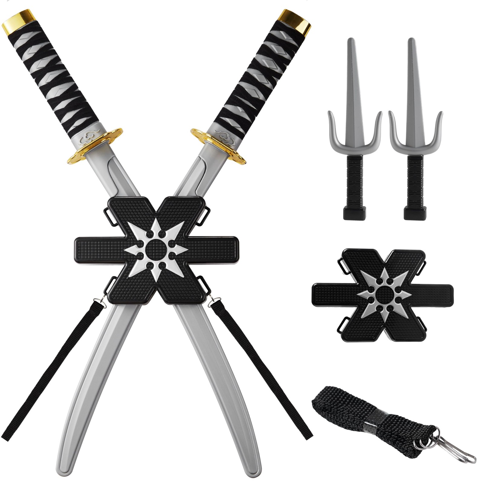 Ninja Swords, Backpack Weapon Toy Set with Swords and Knives for Kids, Ninja …