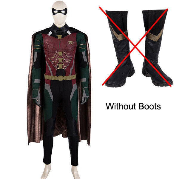 The First Robin Men Cosplay Costume Dick Grayson Outfit With Breastplate Cape