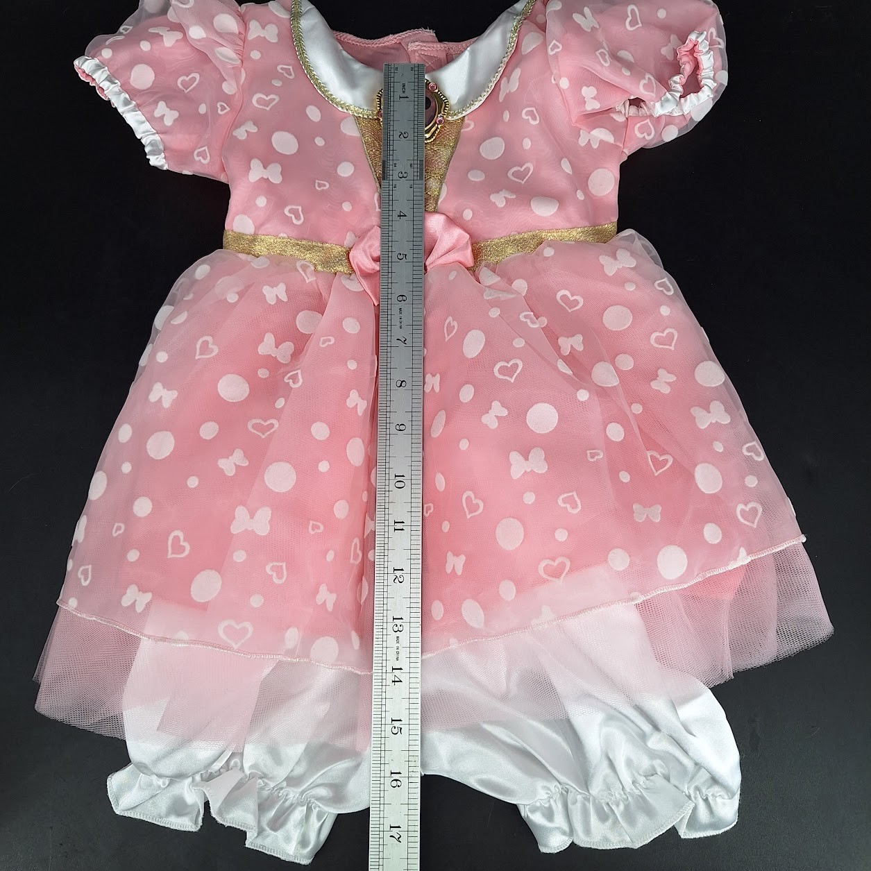 Disney Infant Girls Size 18-24 Months Minnie Mouse Costume Dress Pink & Gold