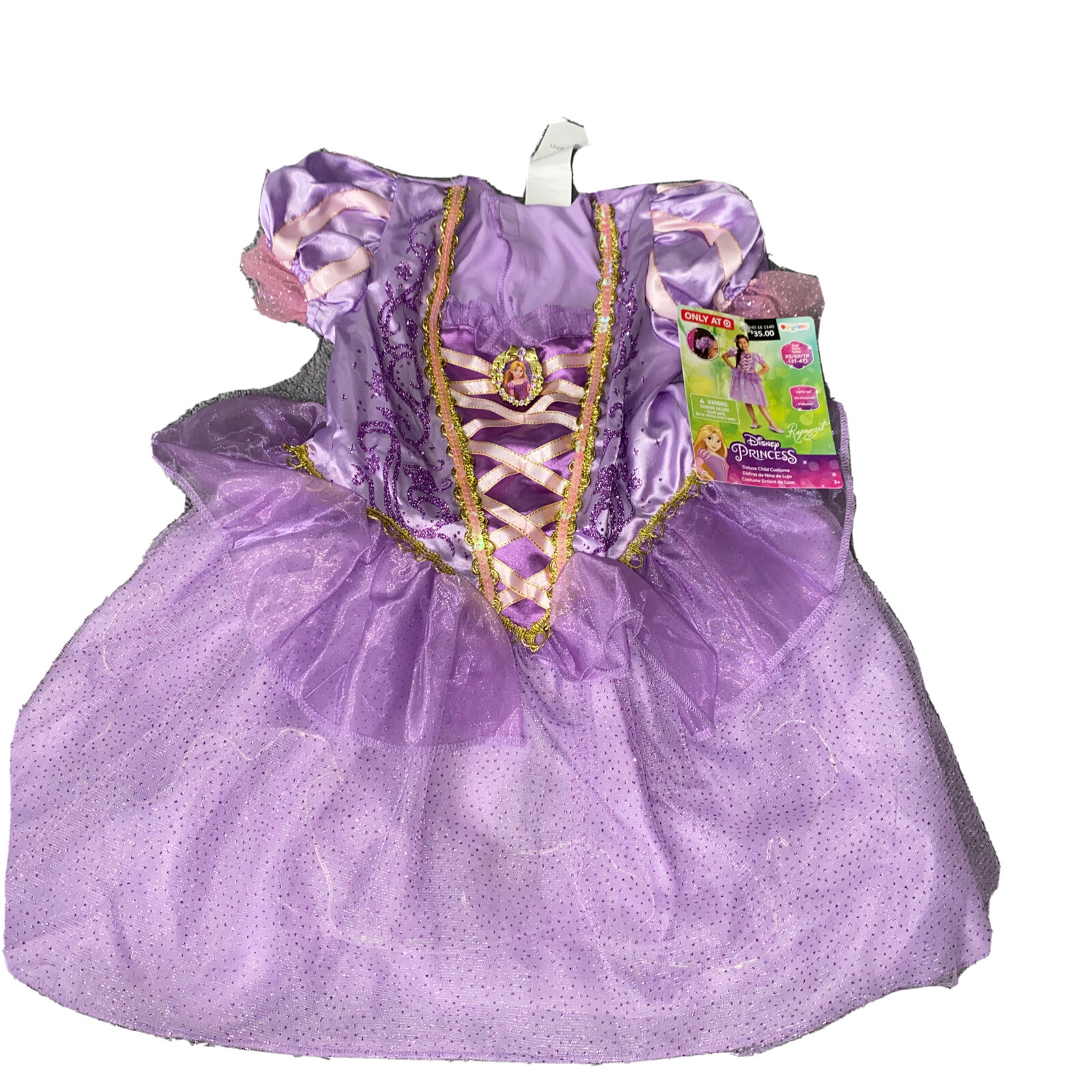Disney Princess Rapunzel Deluxe Light Up Child Costume Purple Dress XS 3T/4T