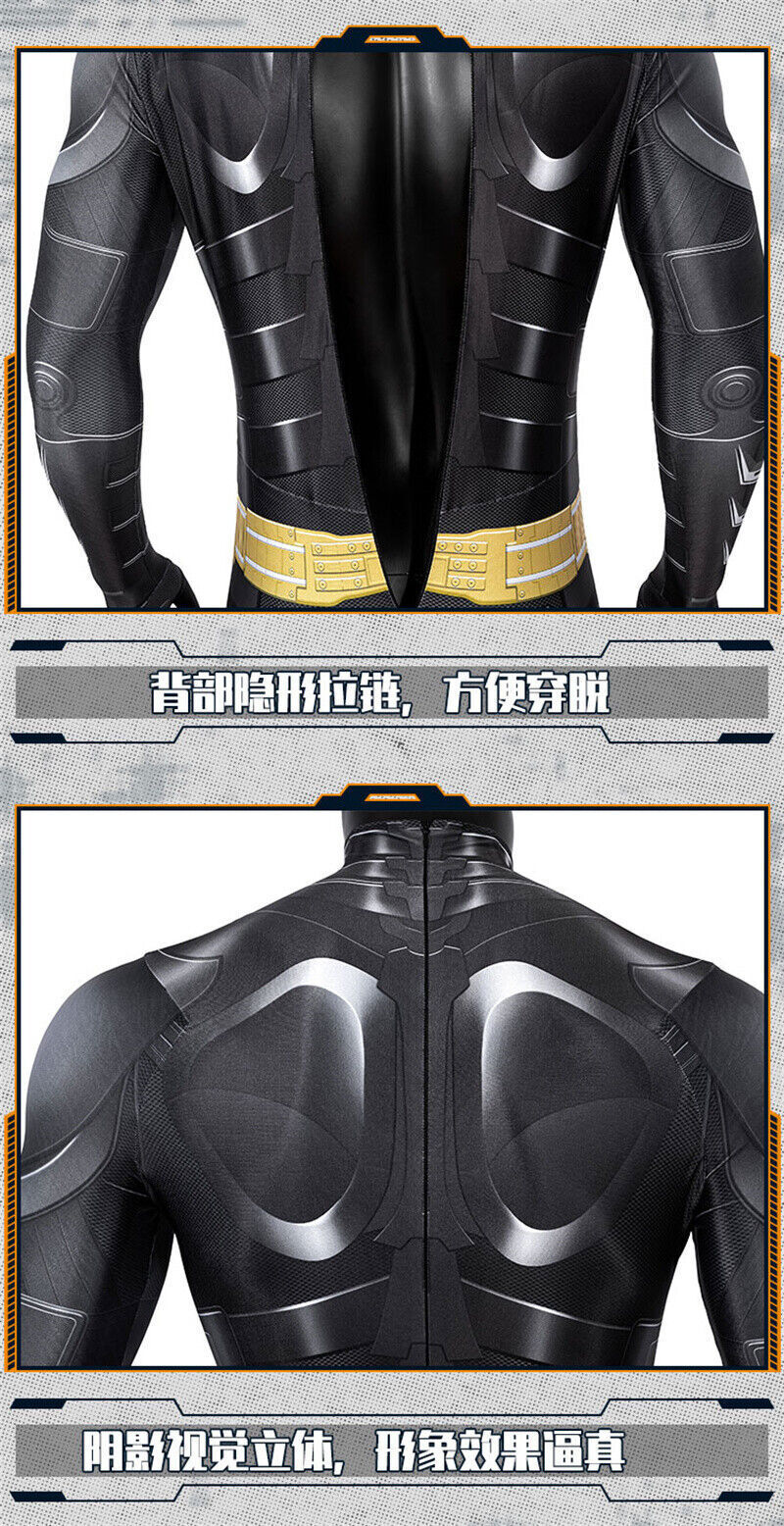 Batman The Dark Knight Rises Costume Cosplay Jumpsuit + Cape Adult Outfits