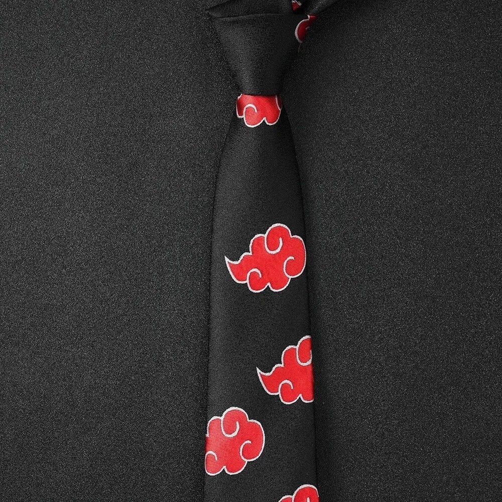 Naruto Akatsuki Red Cloud Tie Cosplay Novelty Necktie Gift Men’s Women’s