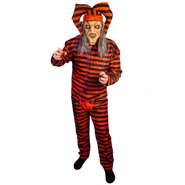 The Terror Of Hallows Eve “Evil Trickster” Orange/Blk Stripe Jumpsuit Costume MD