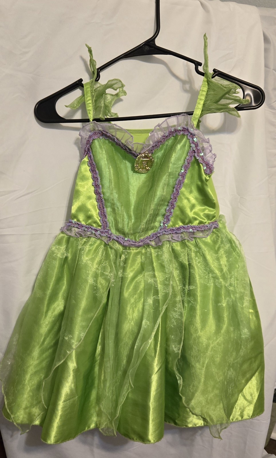 Authentic Disney Store Tinker Bell Dress Costume Girls Size 5/6 Peter Pan