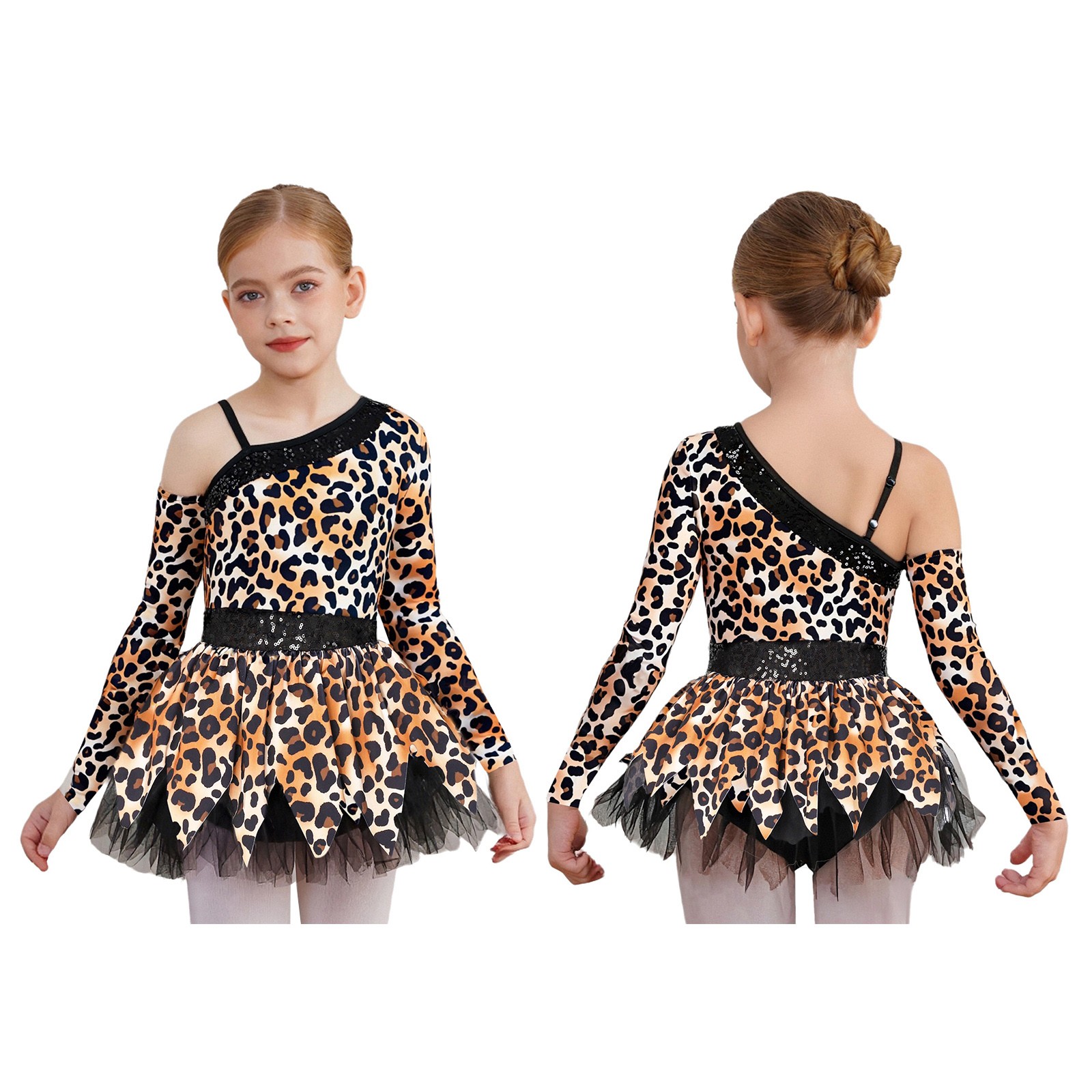 Kids Girls Dress Clothes Costume Tribal Skirts Stage Print Right Cave Carnival