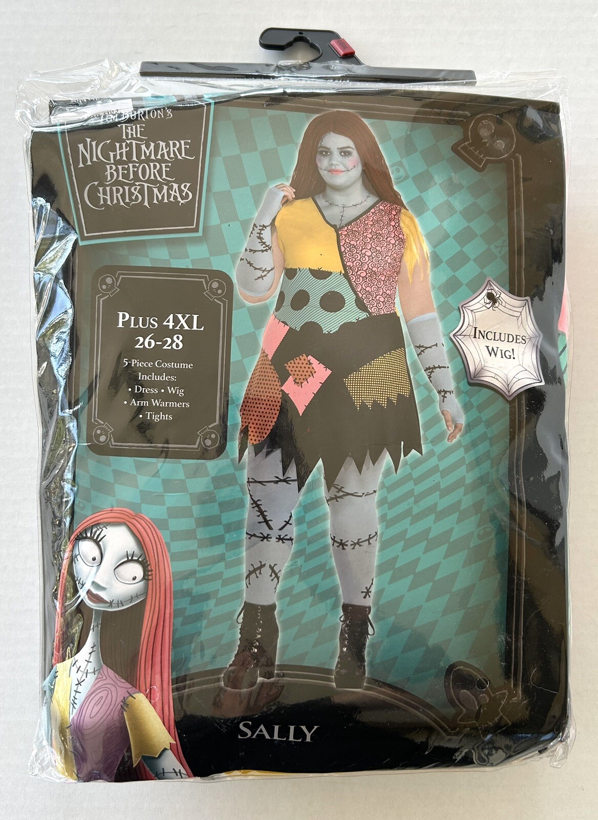 Nightmare Before Christmas Sally Halloween Costume & Wig Adult 4XL New