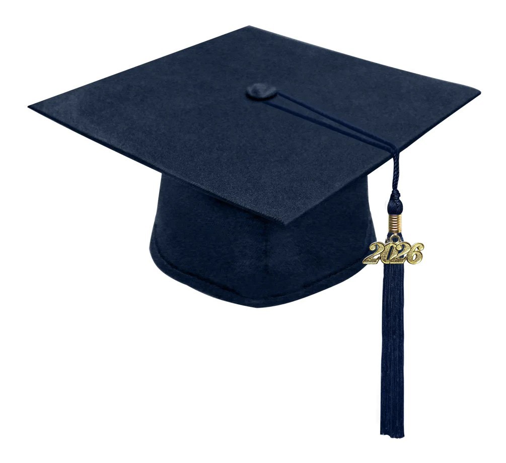 Matte Navy Blue High School/Bachelor Cap & Tassel – Graduation Caps