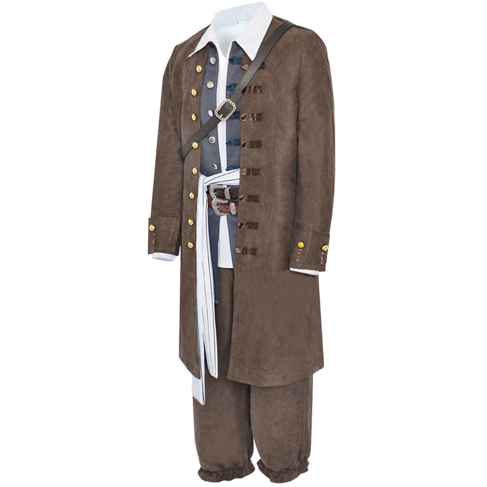 Pirates of the Caribbean Captain Jack Sparrow Cosplay Costume Adult Halloween