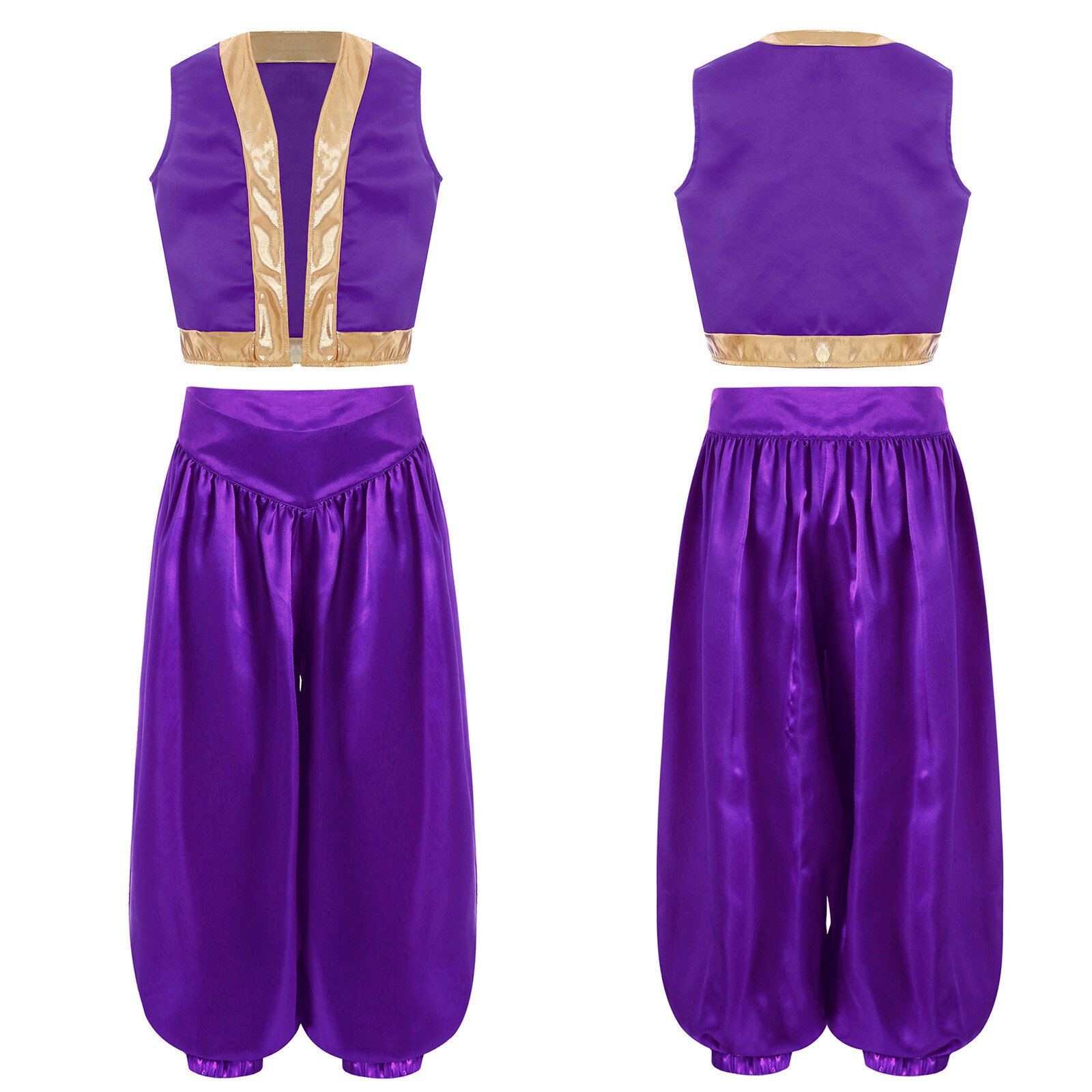 Kids Girls Boys Arabian Costume Loose 2Pcs Set Skin-friendly Playwear Cosplay