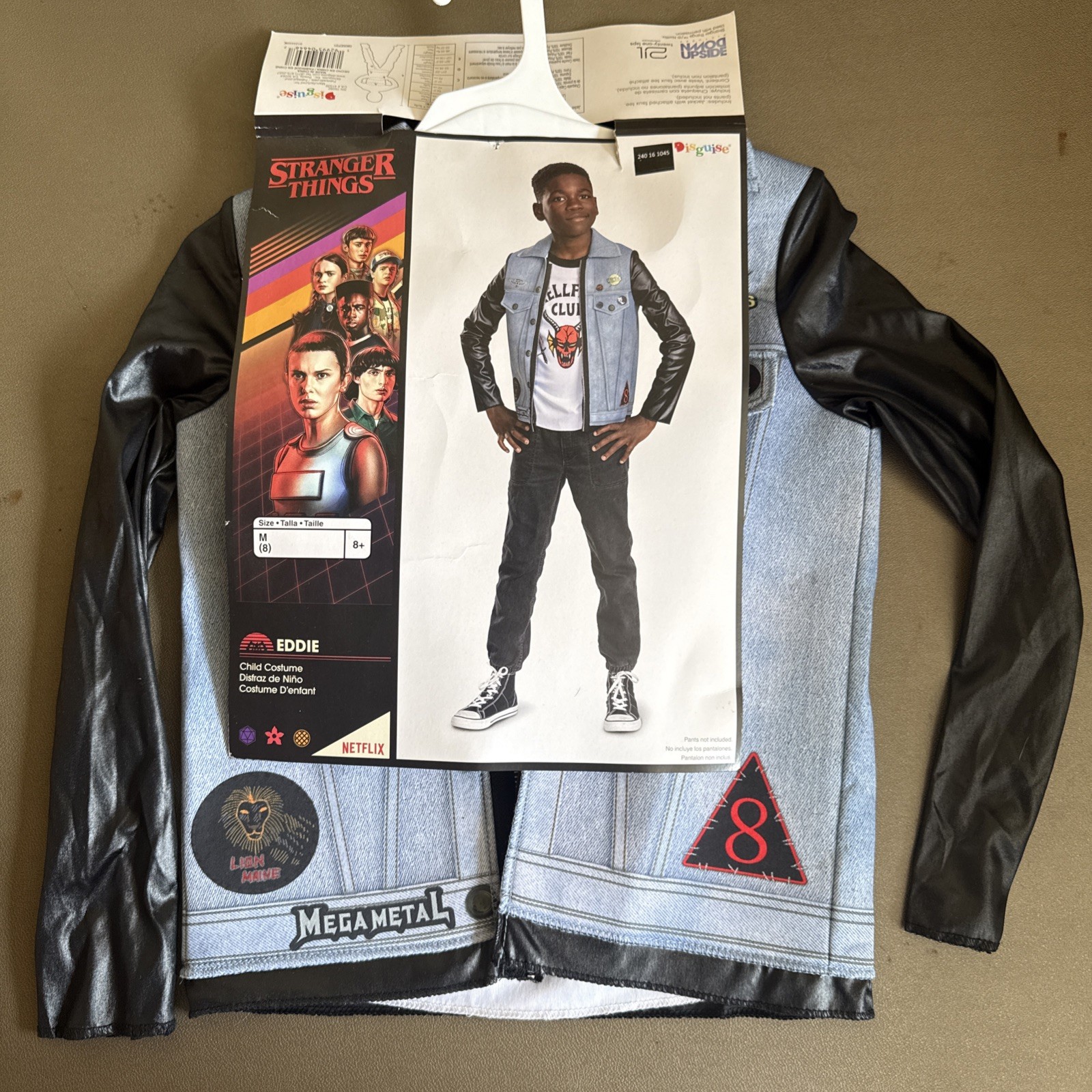 Disguise Stranger Things S4 Eddie Tween Classic Jacket w/Tee Only, Size M (8-10)